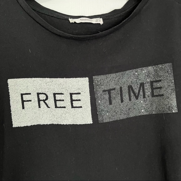 MANGO ‘FREE TIME’ BLINGY T-SHIRT - Picture 3 of 6